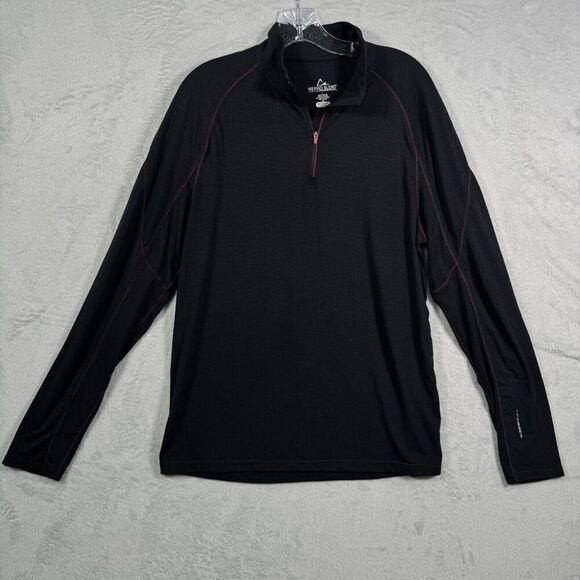 Paradox 1/4 Zip Pullover Mens L Black Merino Blend Dri Release W/ Fresh Guard - Picture 2 of 9